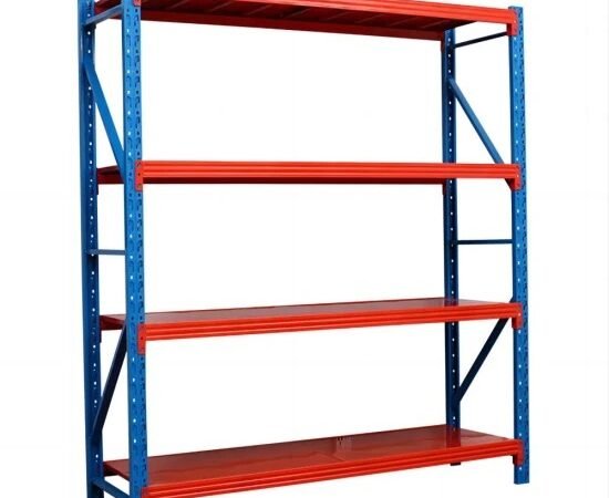 4-tier-longspan-boltless-shelving-multicolor 4-Tier Longspan Boltless Shelving – Multi-Color (White / Blue / Red)